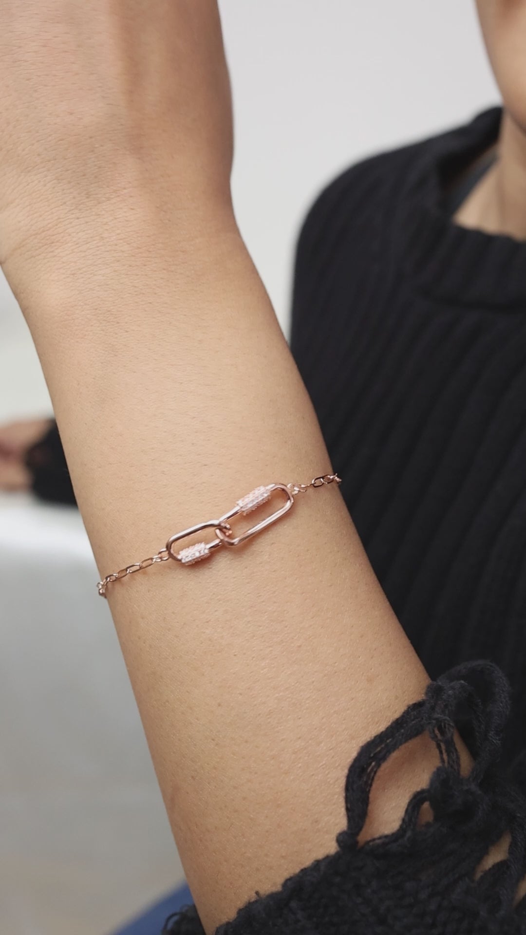 Interlocked Rose Gold Bracelet