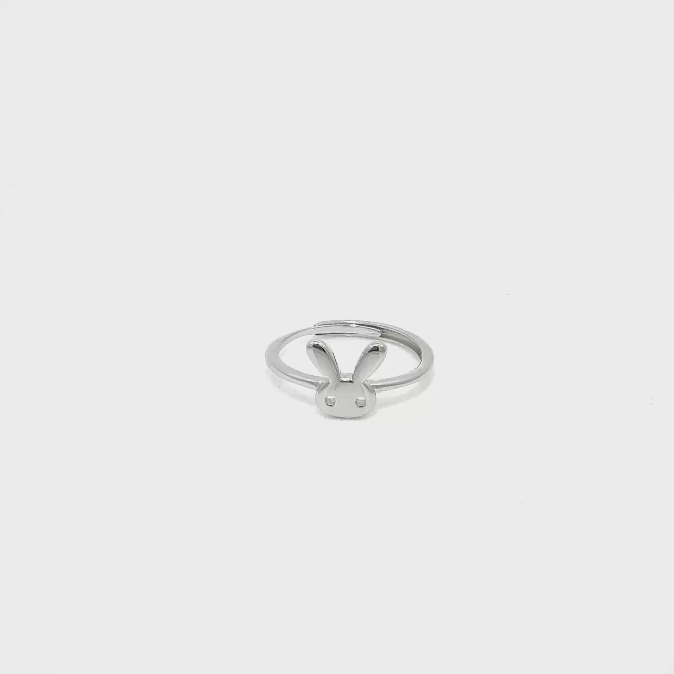 Adjustable Silver Bunny Ring
