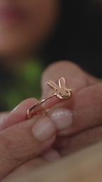 Adjustable Rose Gold Bunny Ring