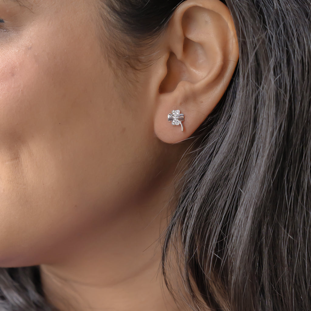 Silver Crystal Blossom Earrings