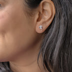 Silver Crystal Blossom Earrings