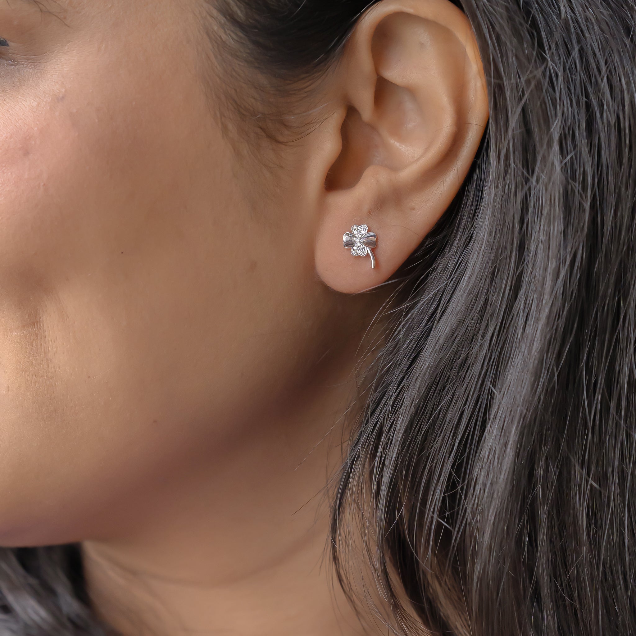 Silver Crystal Blossom Earrings
