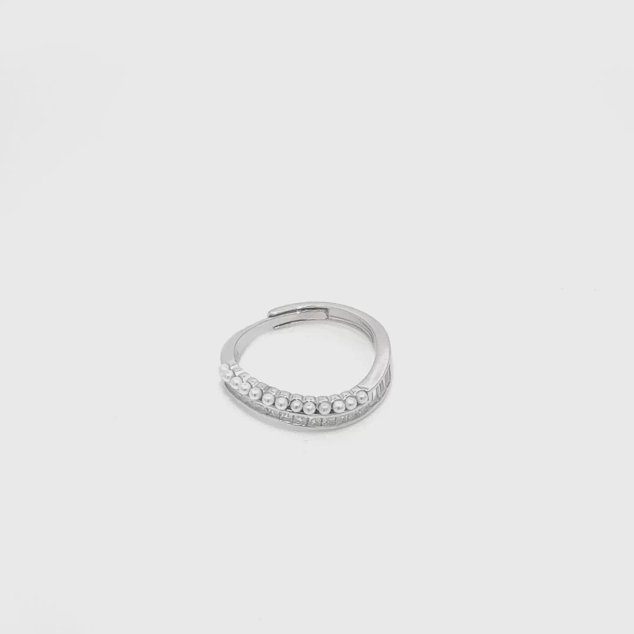 Pearl Choki Studded Silver Adjustable Ring