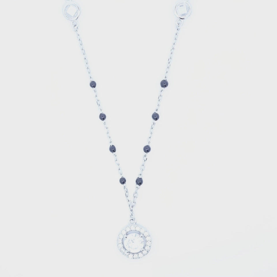 Silver Small Wheel Solitaire Mangalsutra