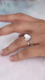 Heart MOP Silver Adjustable Ring