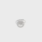 Double Starred Round Silver Adjustable Ring