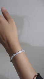 Silver Zircon Floral Tennis Bracelet