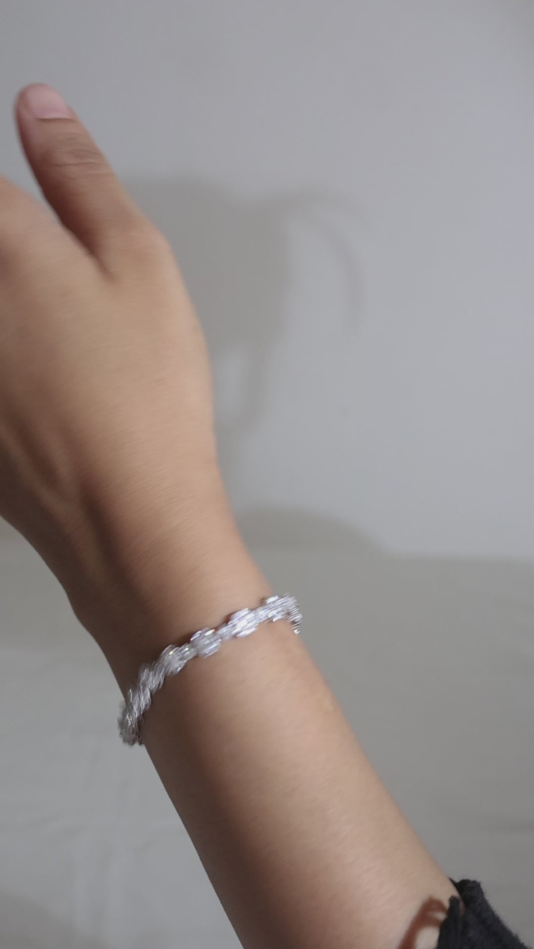 Silver Zircon Floral Tennis Bracelet
