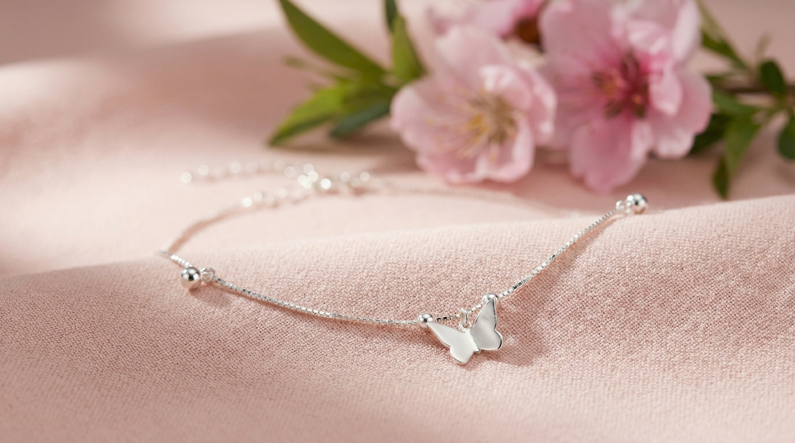 Silver Butterfly Anklet