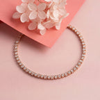 Rosegold Diamond Round Rectangle Tennis Bracelet
