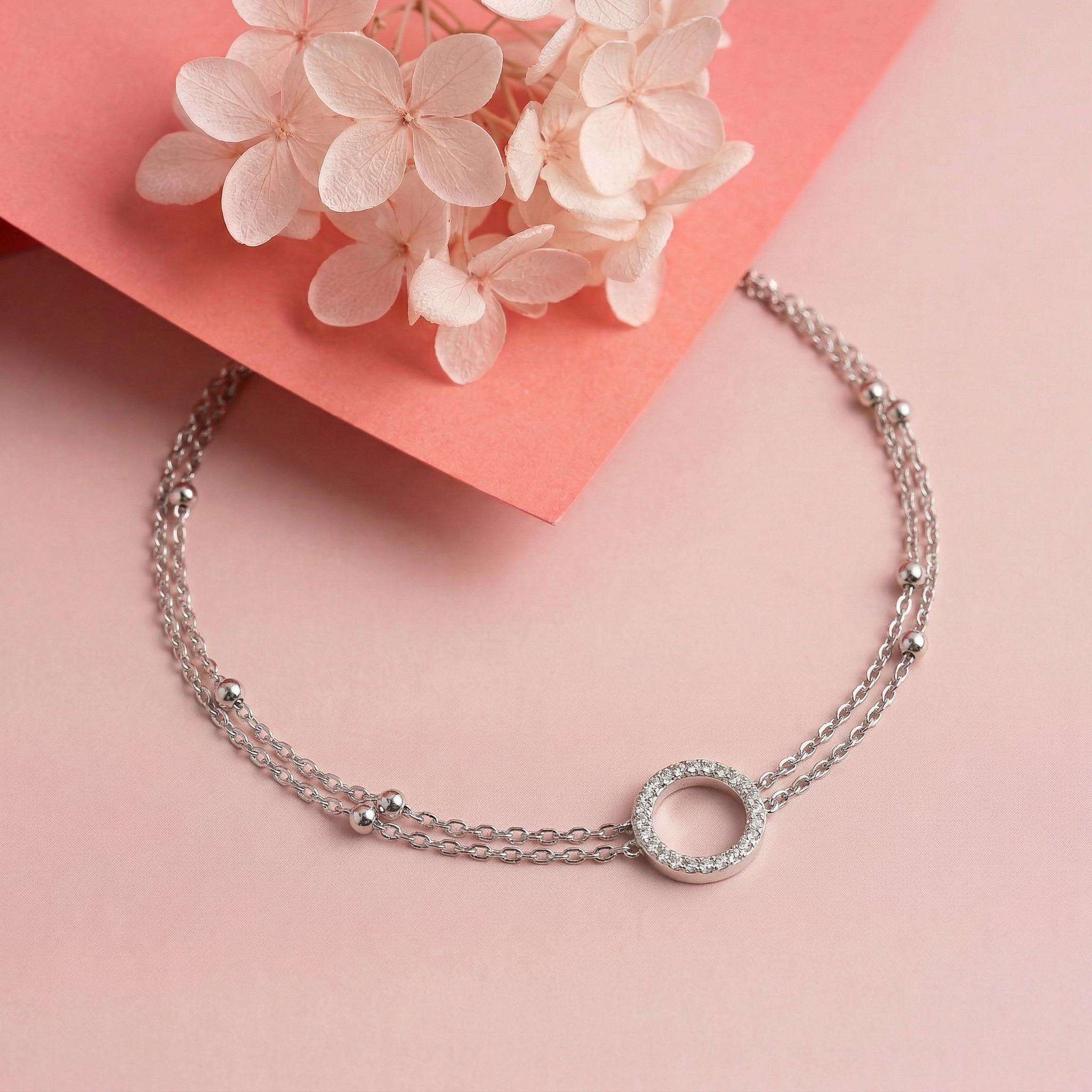 Double Layered Goodluck Silver Bracelet