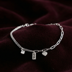 Silver Love-Inscribed Delicate Bracelet