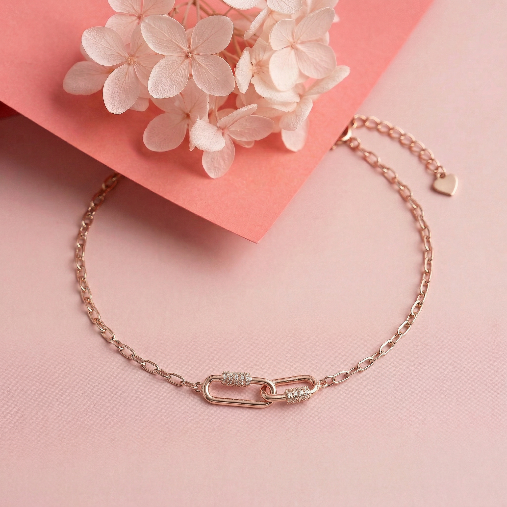Interlocked Rose Gold Bracelet