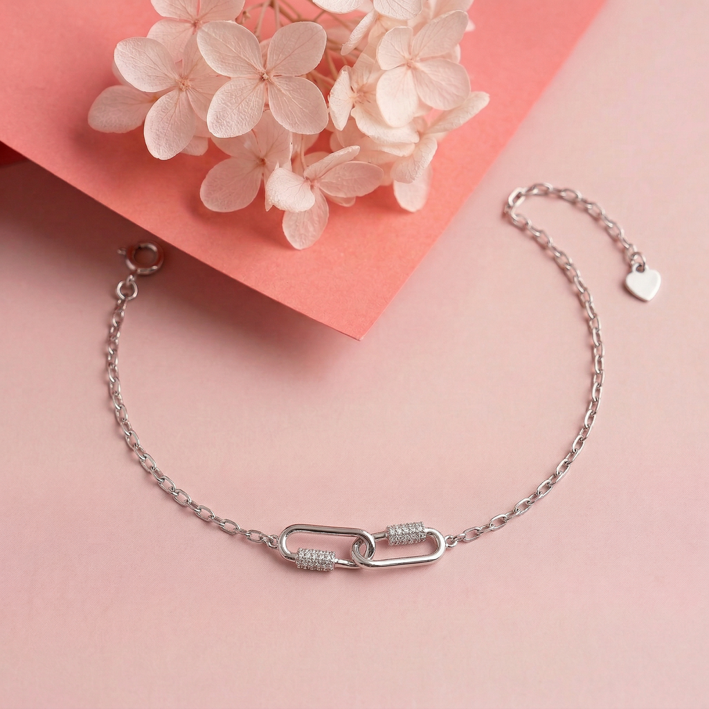 Interlocked Silver Braclet