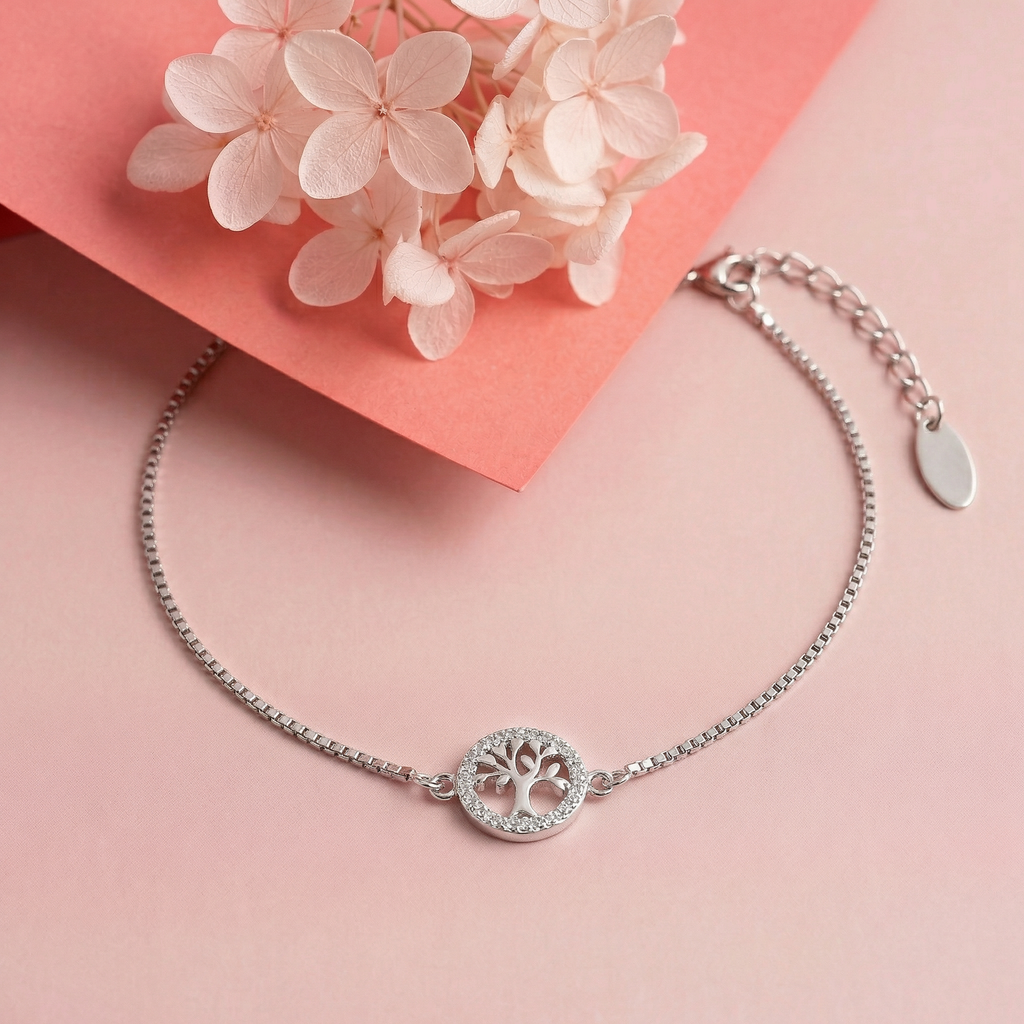 Silver Whispering Tree Bracelet
