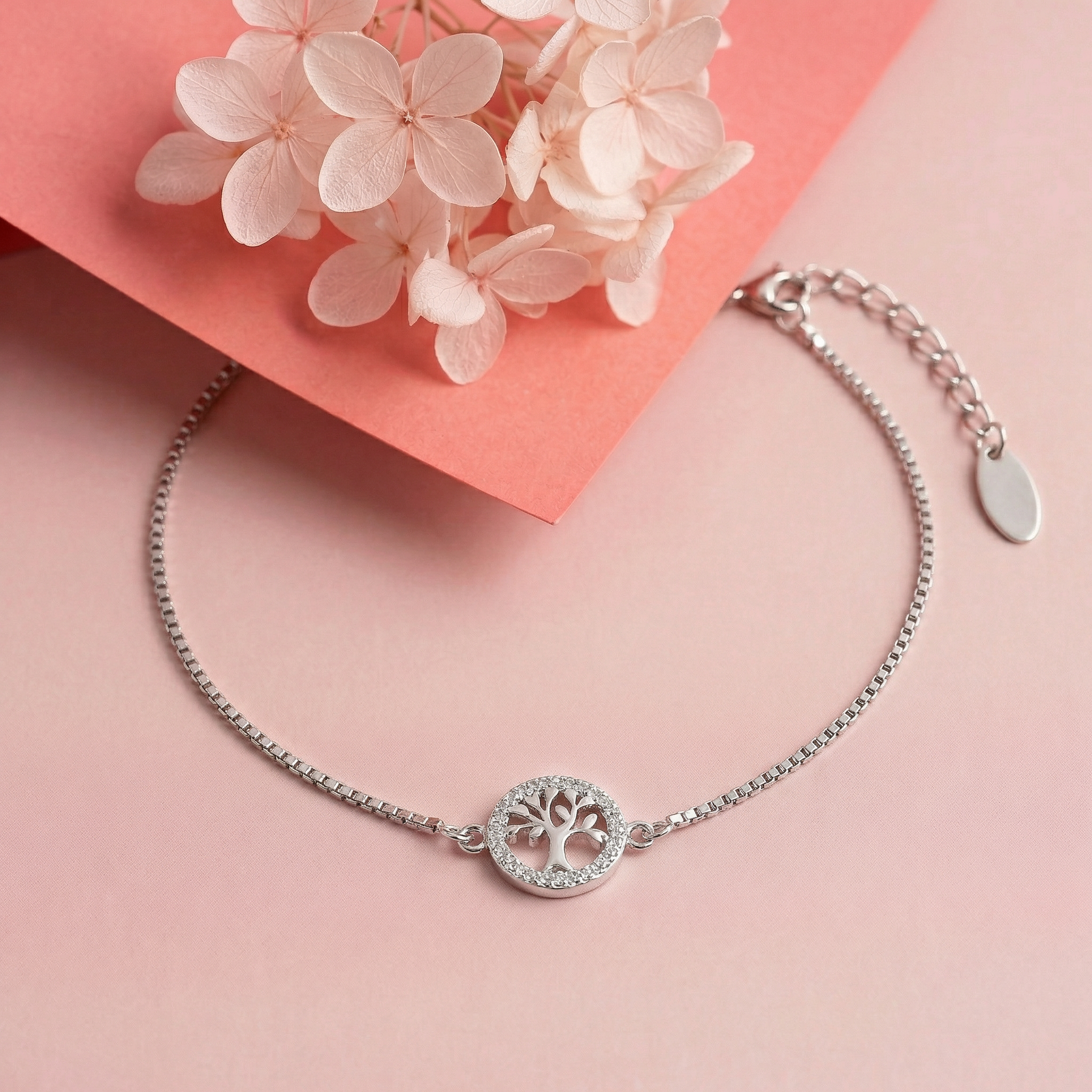 Silver Whispering Tree Bracelet