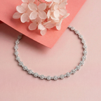Silver Zircon Floral Tennis Bracelet