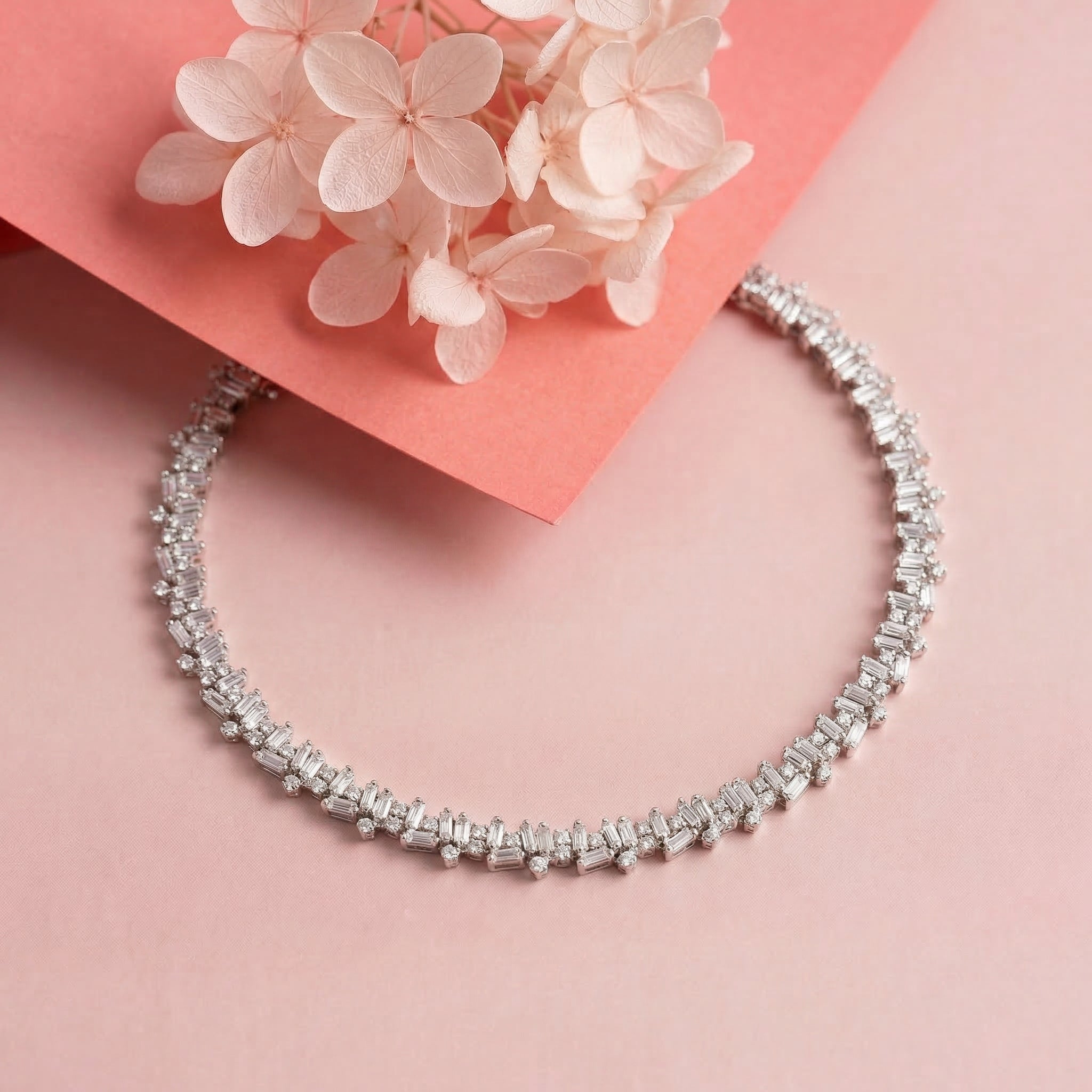 Silver Zircon Choki Tennis Bracelet