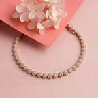 Rosegold Medium Floral Tennis Bracelet