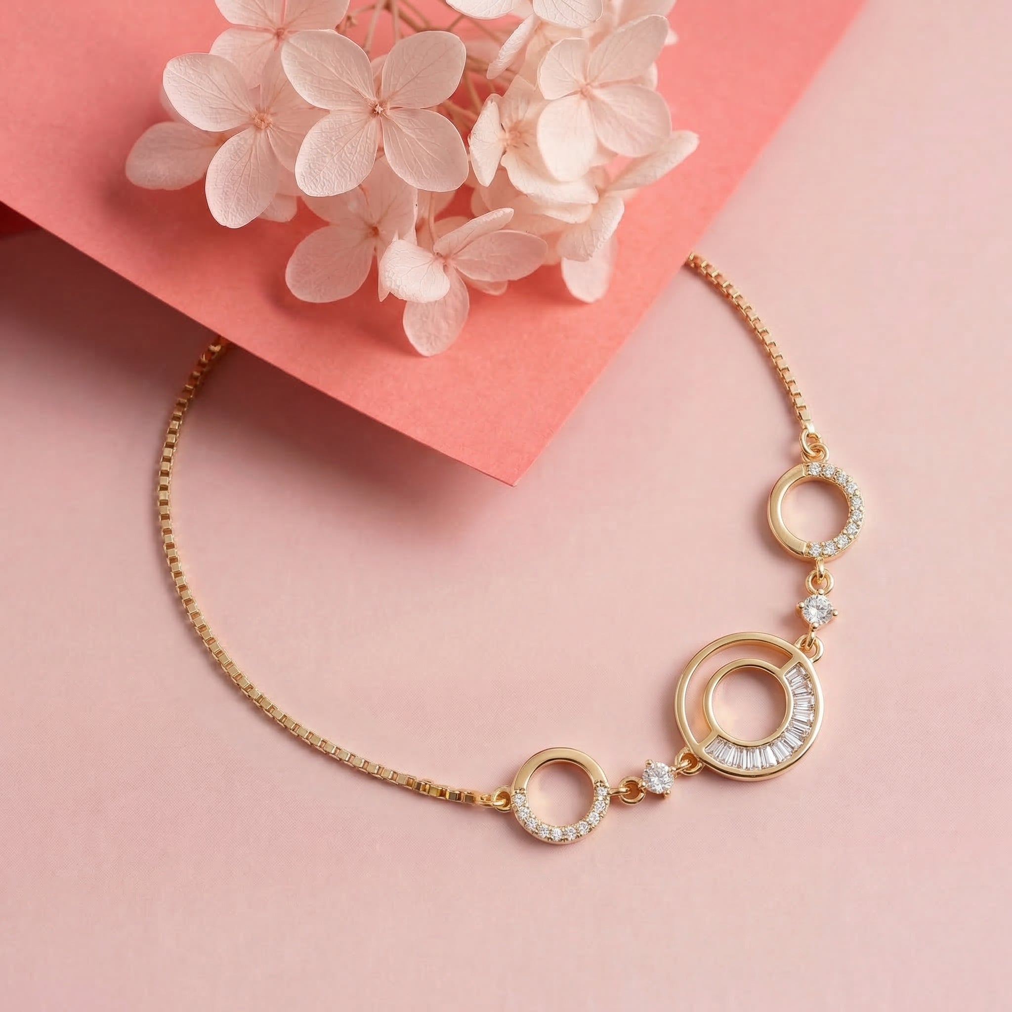 Silver Designer Choki Cz Bracelet Gold Plated