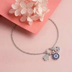 Silver EvilEye Charms Bracelet