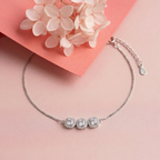 Silver Triple Circle Solitaire Bracelet