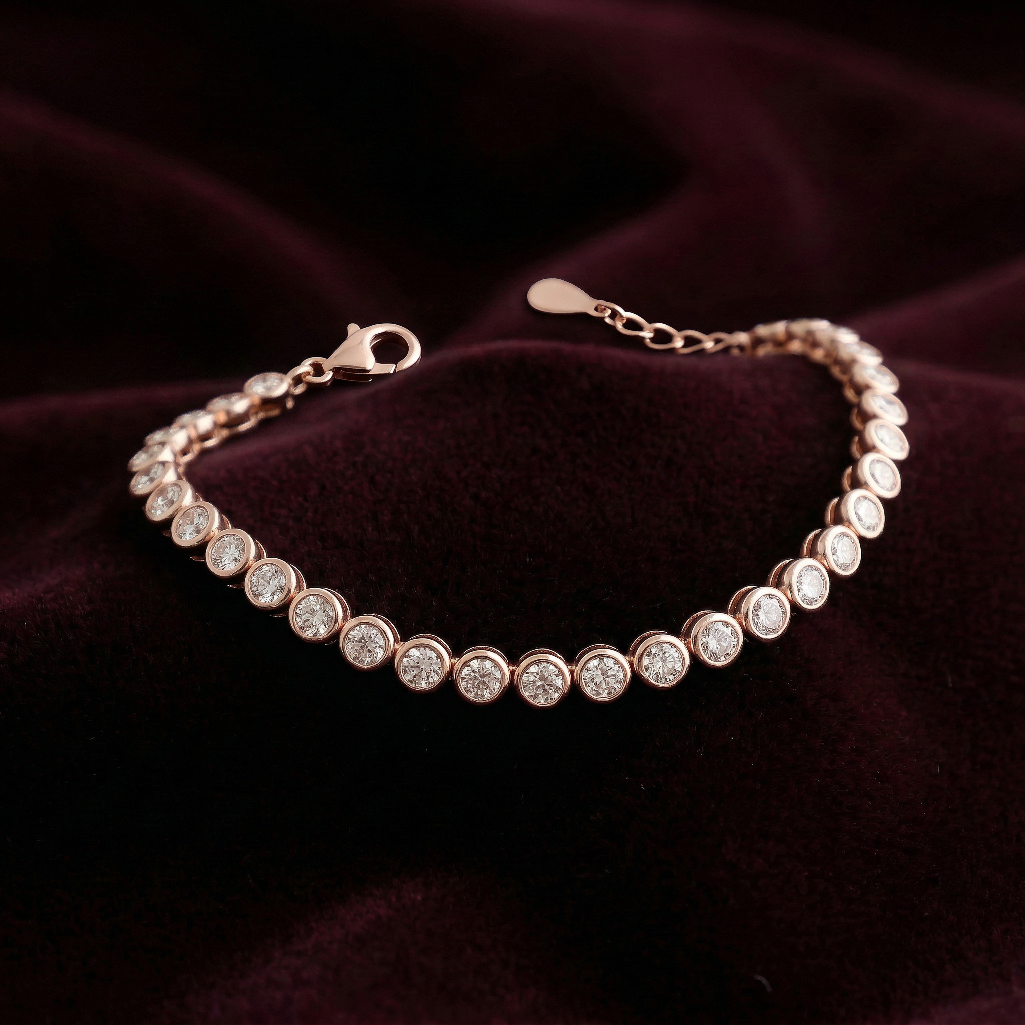 Rosegold Zircon Delicate Tennis Bracelet