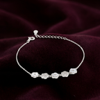 Silver Blooming Diamond Enamel Bracelet