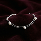 Silver Dual Delight Pearl Bracelet