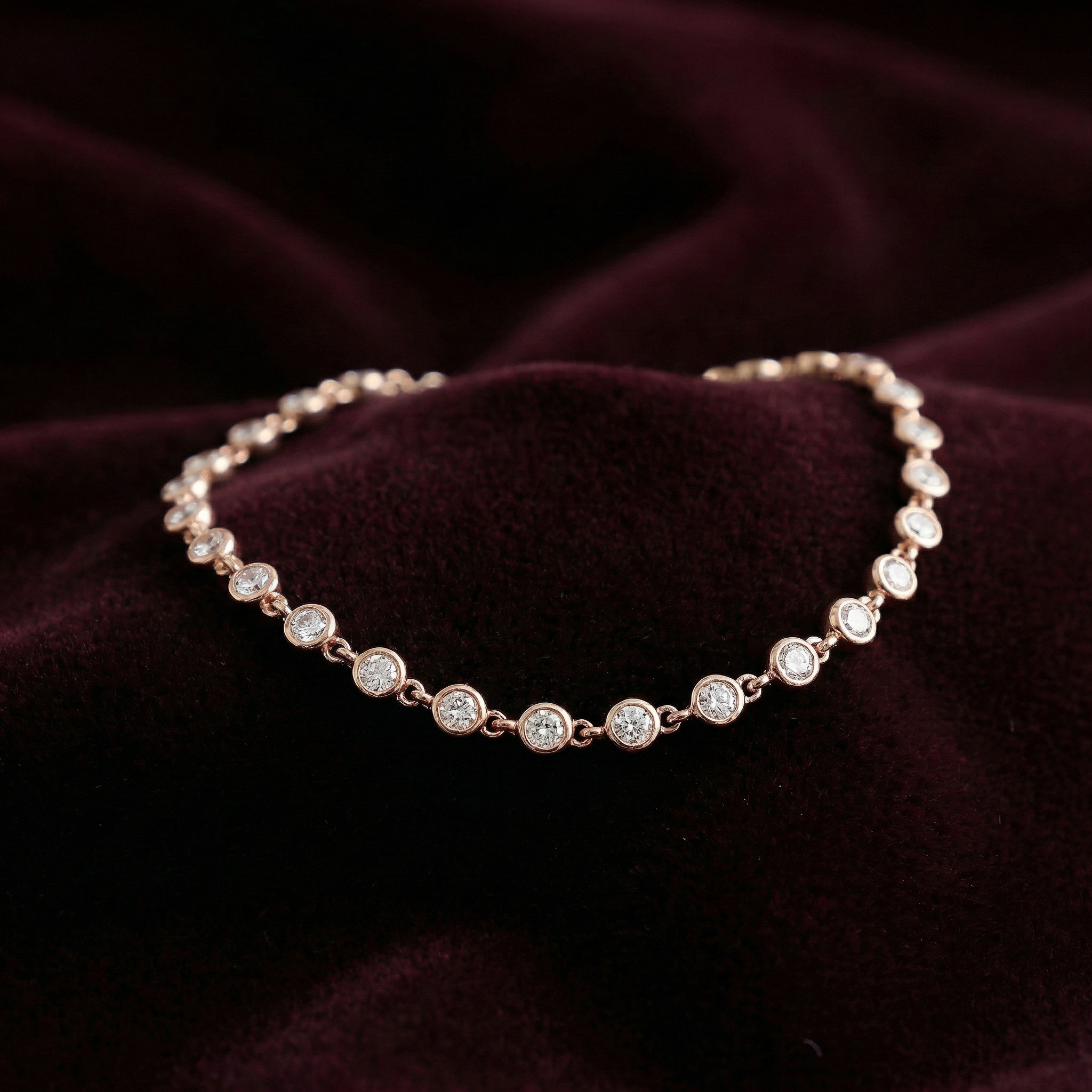 Rose Gold Petite round Tennis Bracelet