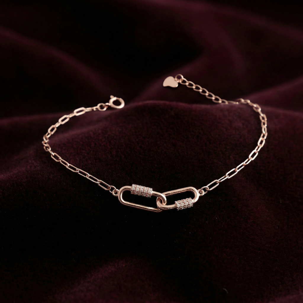 Interlocked Rose Gold Bracelet