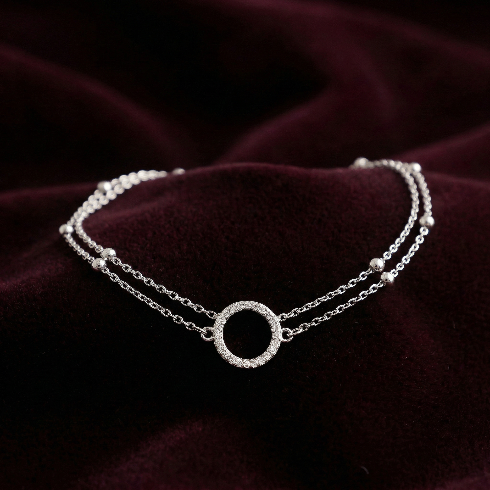 Double Layered Goodluck Silver Bracelet