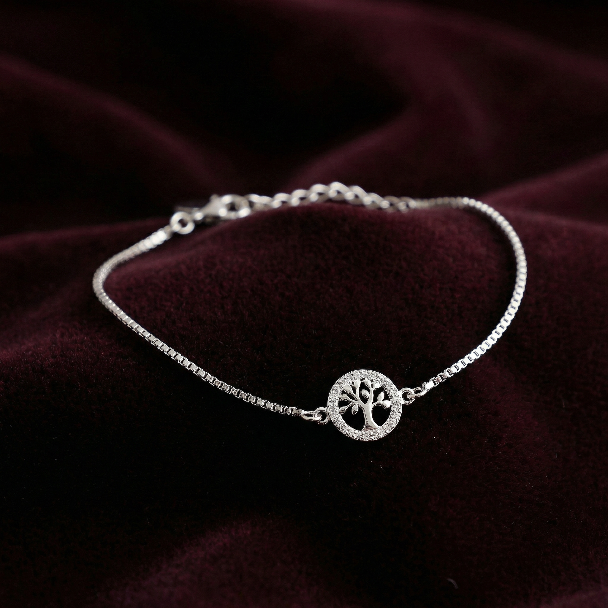 Silver Whispering Tree Bracelet