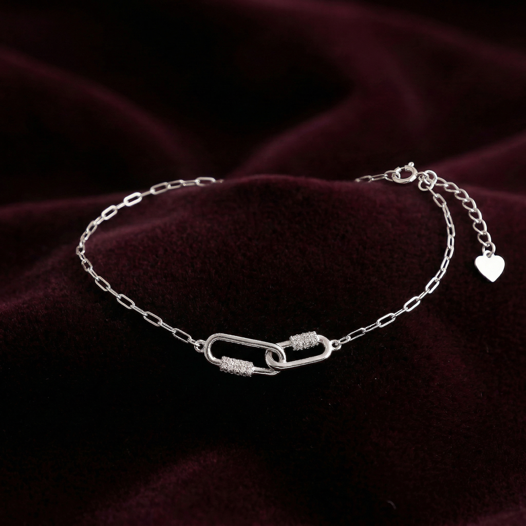 Interlocked Silver Braclet