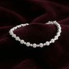 Silver Zircon Floral Tennis Bracelet