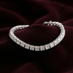 Silver Designer 3d Tennis Bracelet