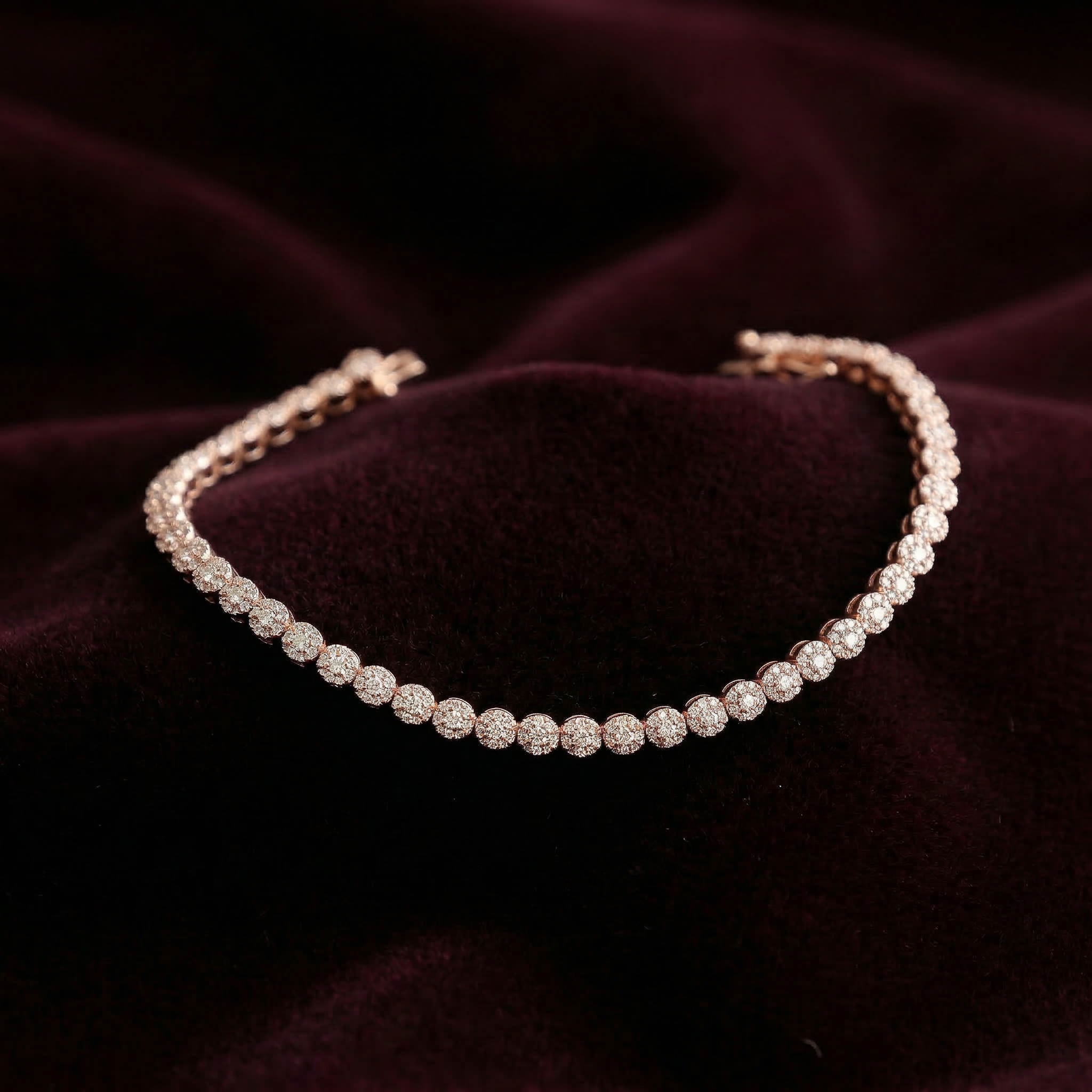 Rosegold Medium Floral Tennis Bracelet