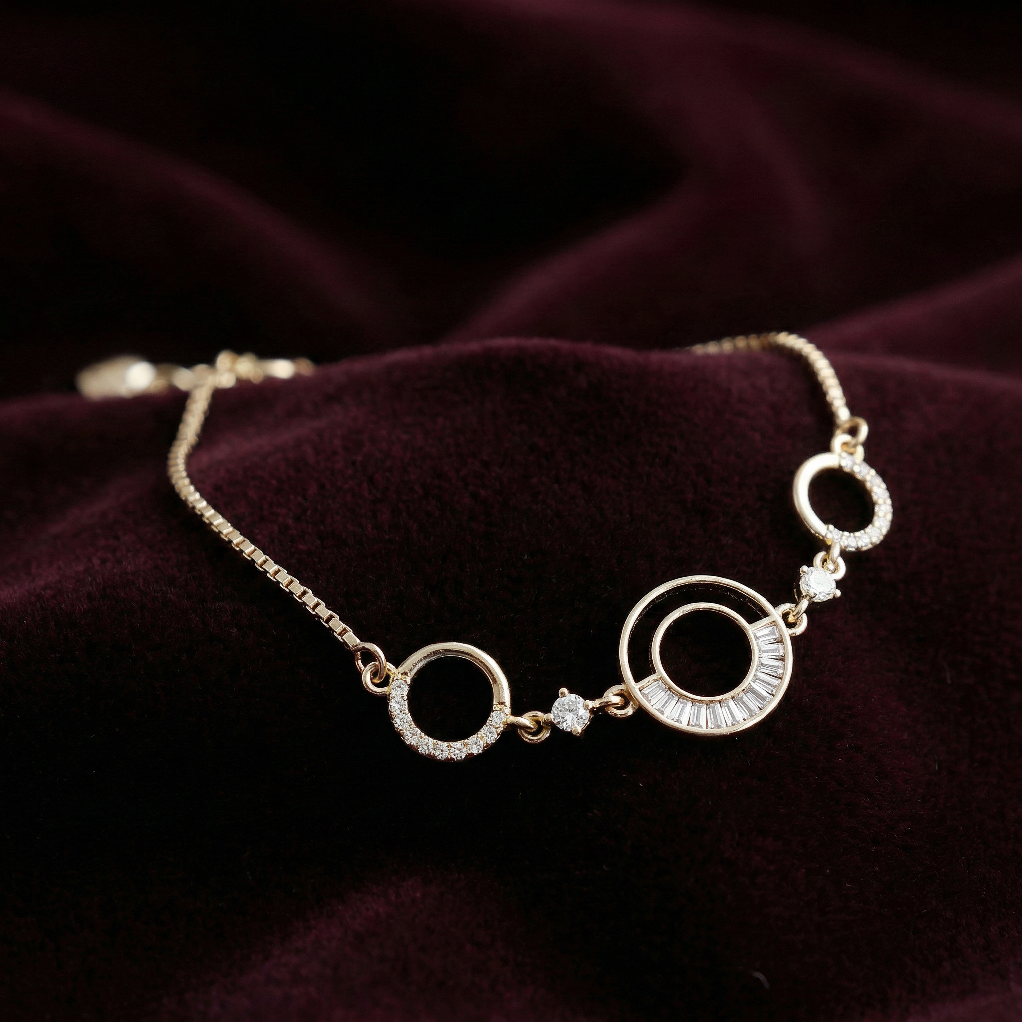 Silver Designer Choki Cz Bracelet Gold Plated