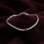 Silver Pink Petite Sparkle Tennis Bracelet