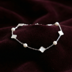 Silver  Pearlescent Enamel Bracelet