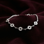 Silver Sparkling Circle Bracelet