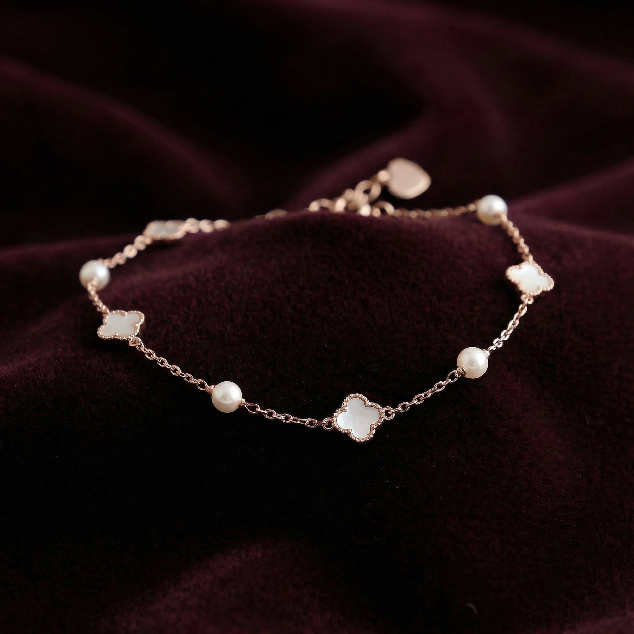 Rose Gold  Pearlescent Enamel Bracelet
