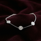 Silver Diamond Trio Delicate Bracelet