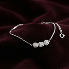 Silver Triple Circle Solitaire Bracelet