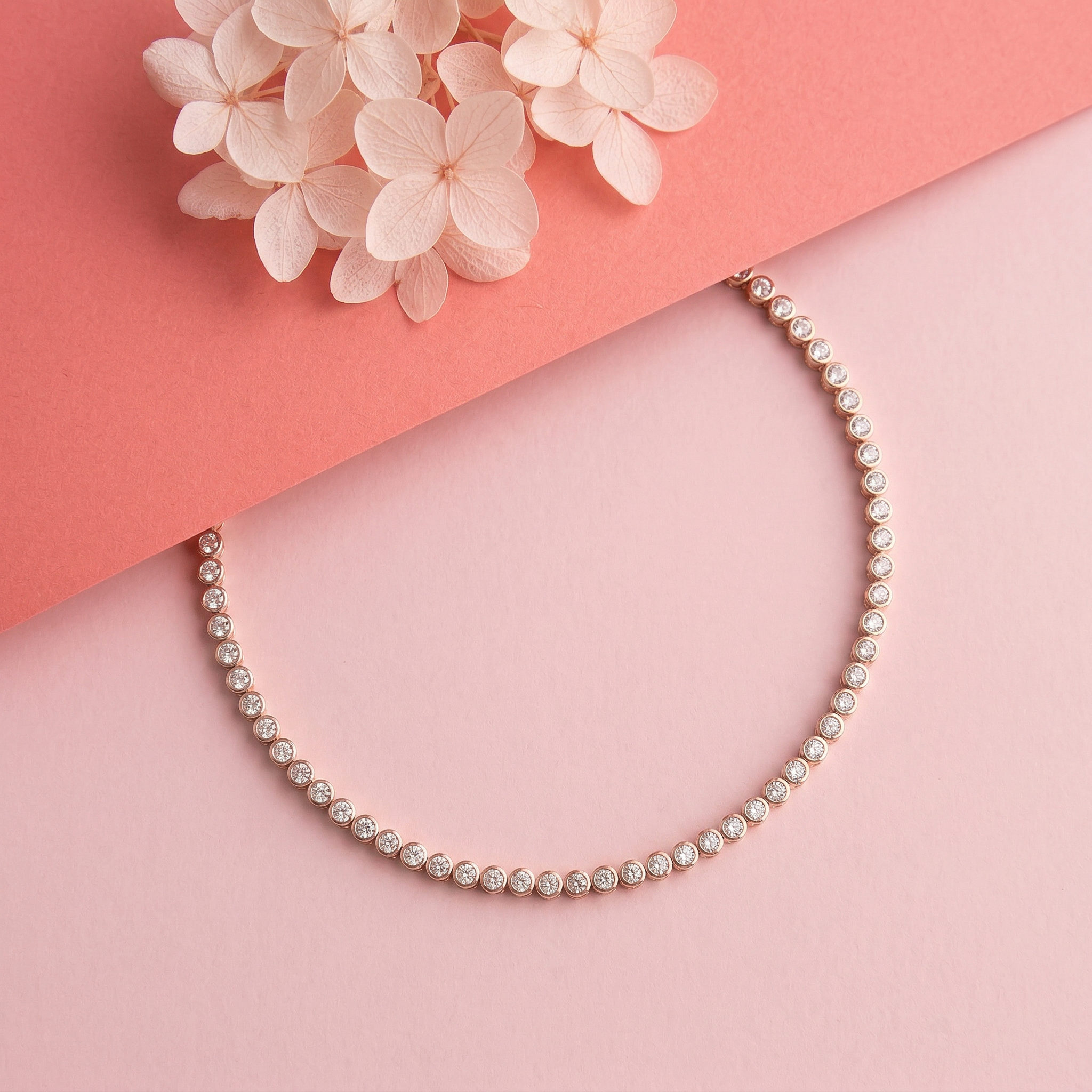 Rosegold Zircon Delicate Tennis Bracelet
