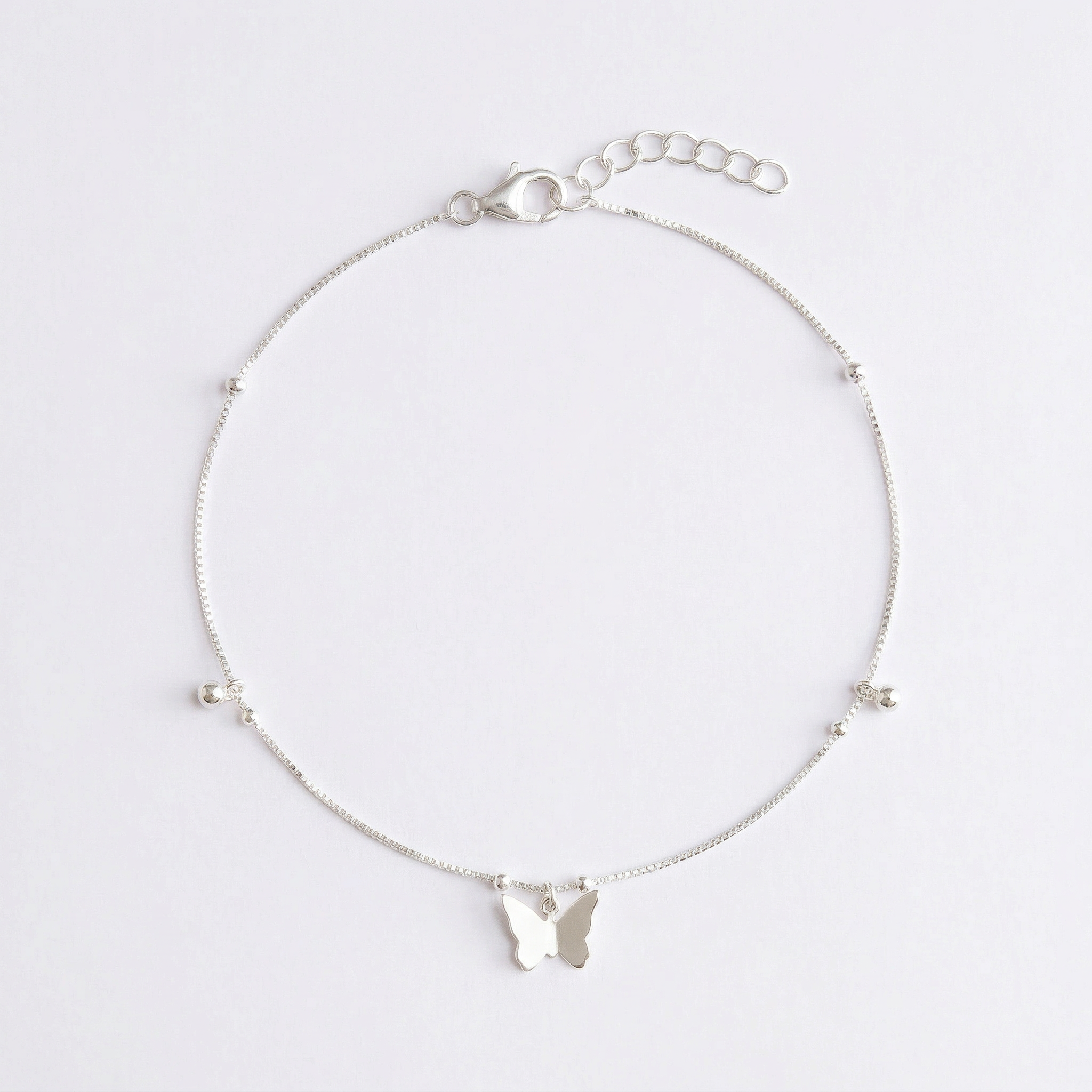 Silver Butterfly Anklet