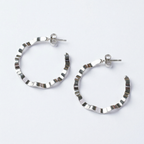 Silver italian single loop earrings