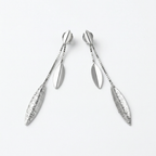 Silver italian leaf dangler earrings