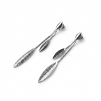 Silver italian leaf dangler earrings